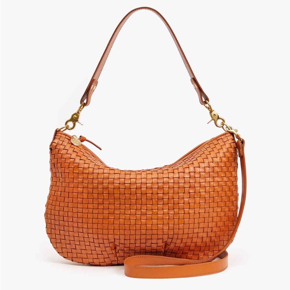 CLARE V - Moyen natural/ tan leather messenger bag